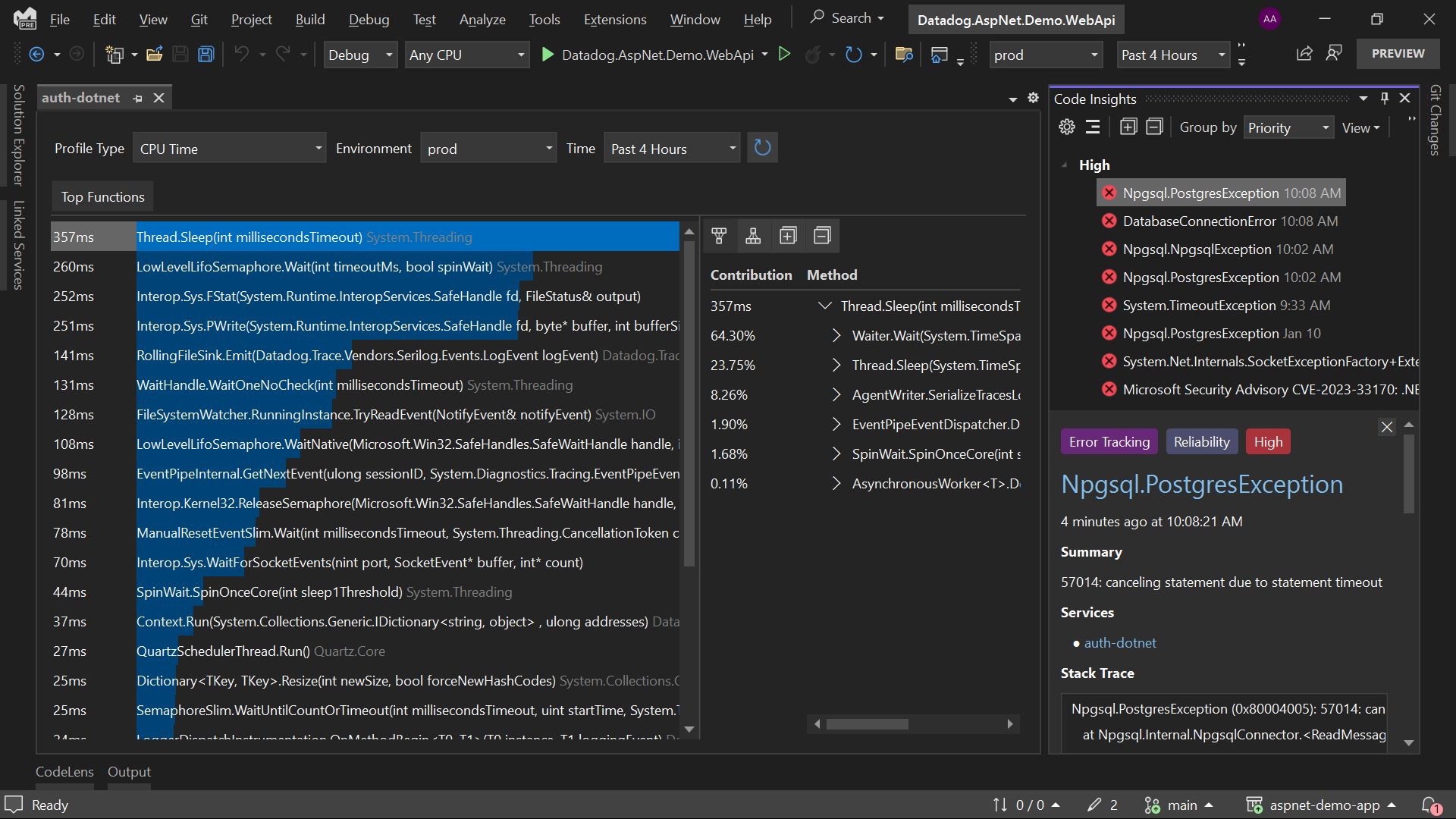 Datadog extension for Visual Studio